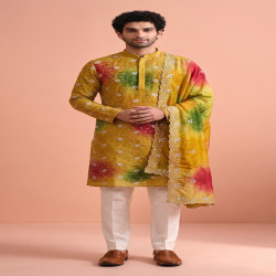 Men’s Embroidered Kurta Pajama with Dupatta